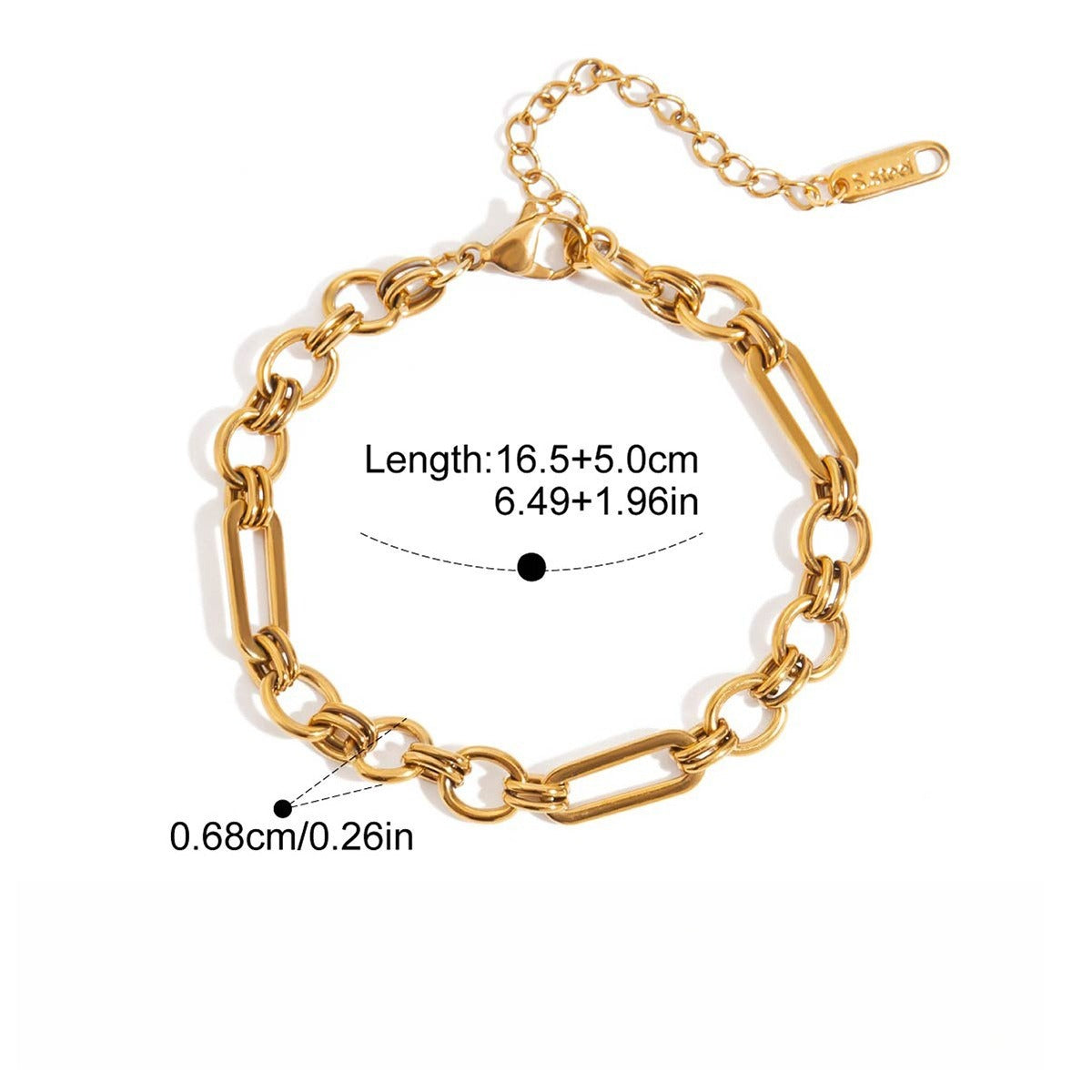 18K gold-plated titanium steel bracelet with rhinestones Vera Lux