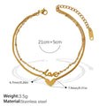 New European & American Fashion Double Layer Heart Love Pendant Anklet For Women, INS Minimalist Style, Trendy Anklet Vera Lux