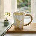 925 Sterling Silver Elegant Hammered Silver Mug with Orchid Engravings and Woven Handle - Handicraft Vera Lux