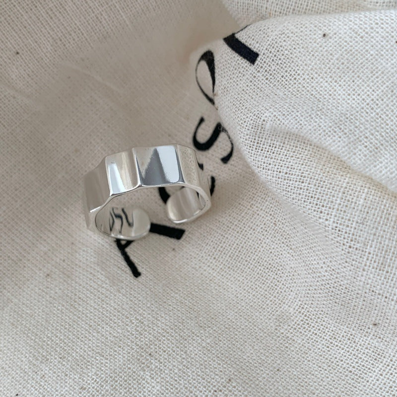 Korean Style Irregular Geometric Ring For Women, INS Trend, New Niche Design, Fashion Personality Index Finger Plain Band Vera Lux