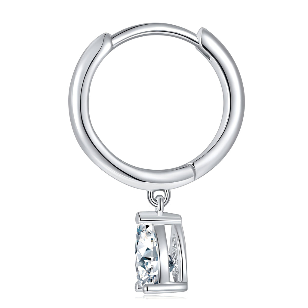S925 Sterling Silver 4x6mm Pear Cut Moissanite Hoop Earrings  Platinum Plated Dangle Huggie Earrings With GRA Certificate Elegant Jewelry Gift Box Set For Women Vera Lux