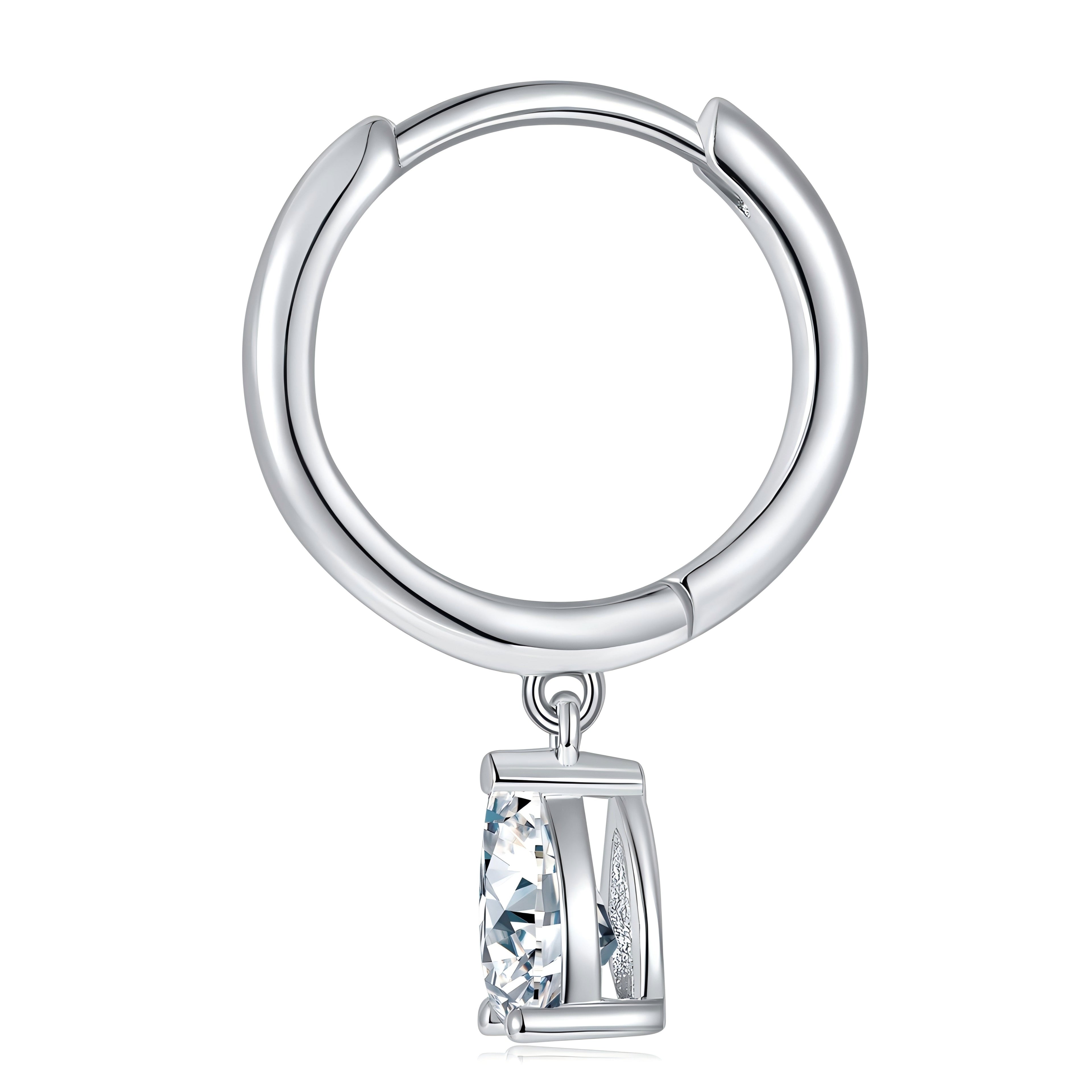 S925 Sterling Silver 4x6mm Pear Cut Moissanite Hoop Earrings  Platinum Plated Dangle Huggie Earrings With GRA Certificate Elegant Jewelry Gift Box Set For Women Vera Lux