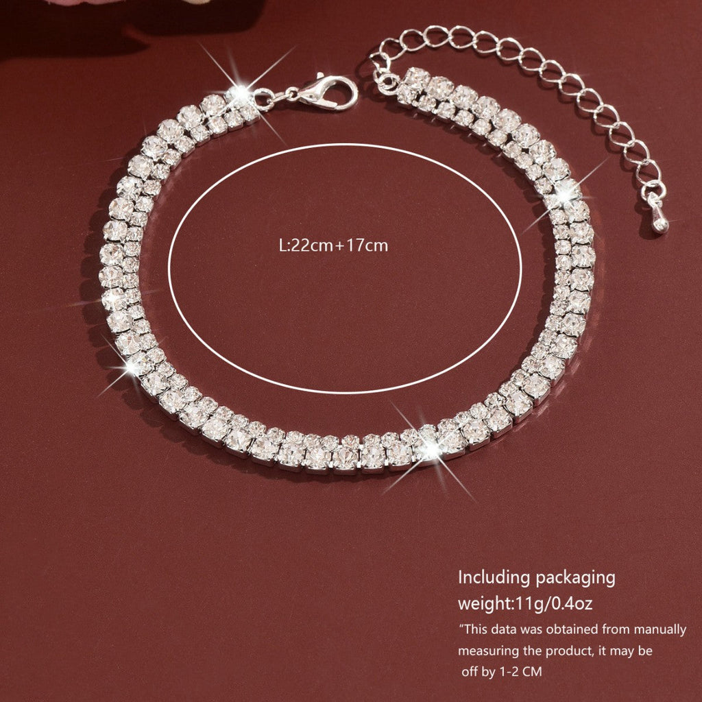 Simple Double-Layer Rhinestone Claw Foot Chain Vera Lux