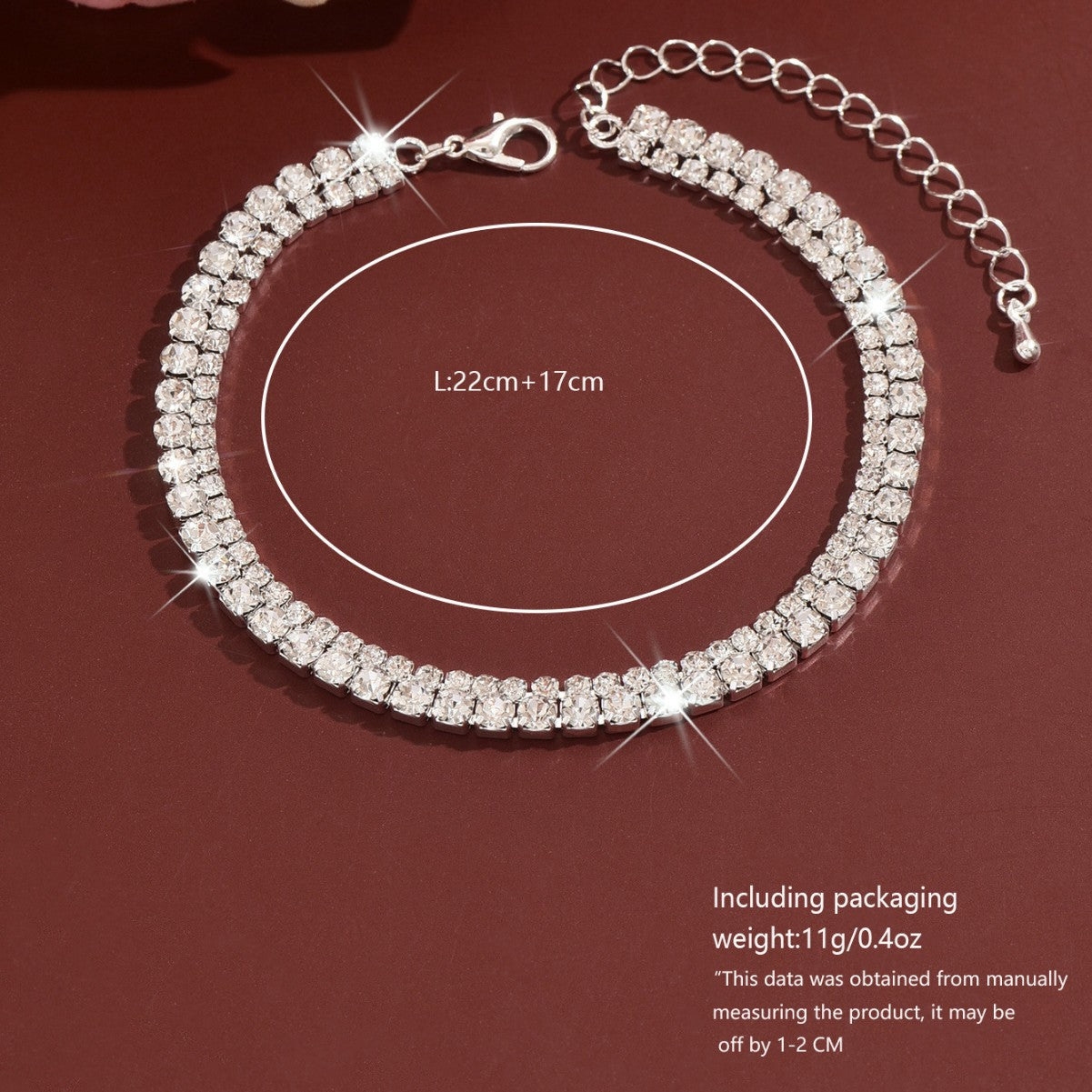 Simple Double-Layer Rhinestone Claw Foot Chain Vera Lux