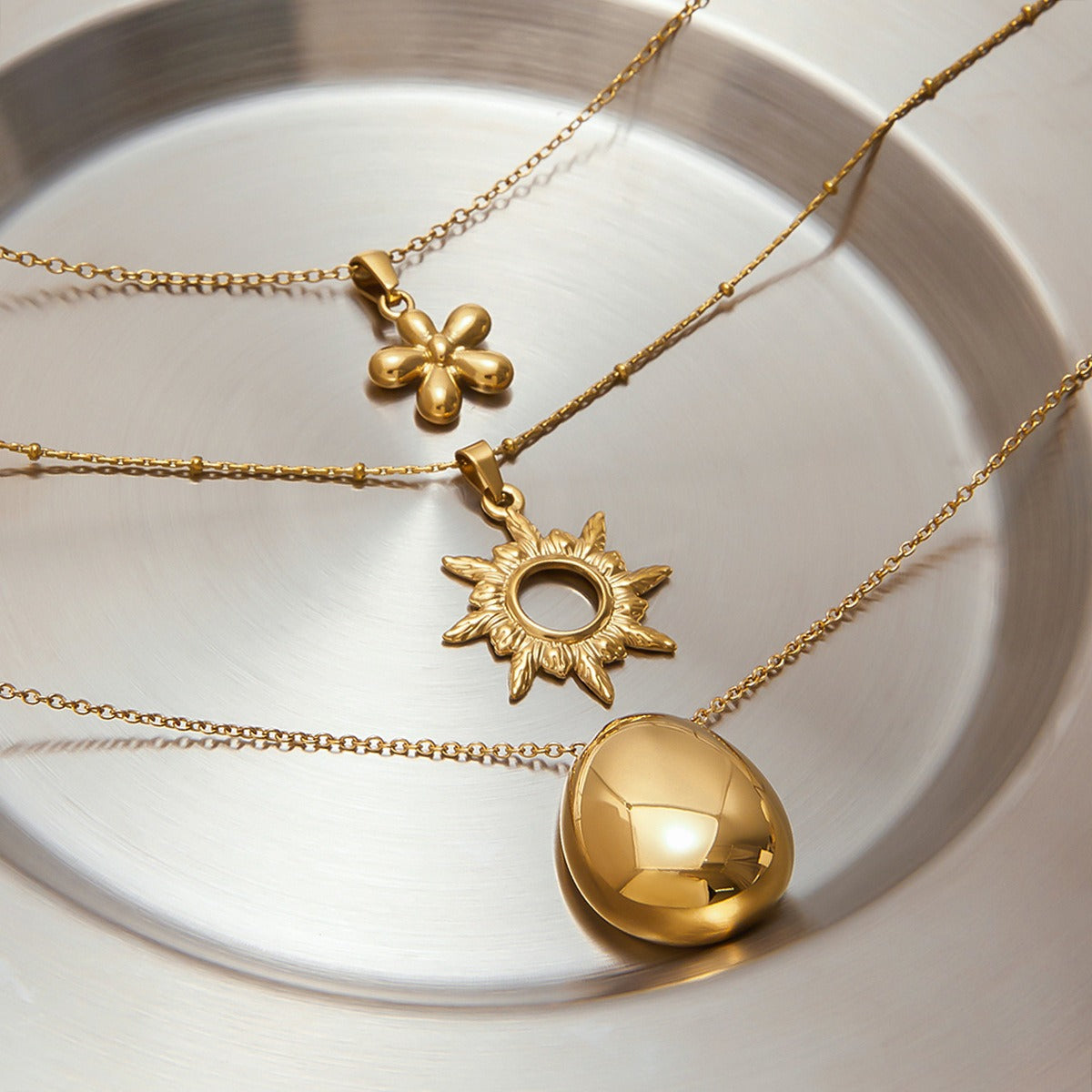 18K Gold Geometric Design Trendy Personality Necklace Vera Lux