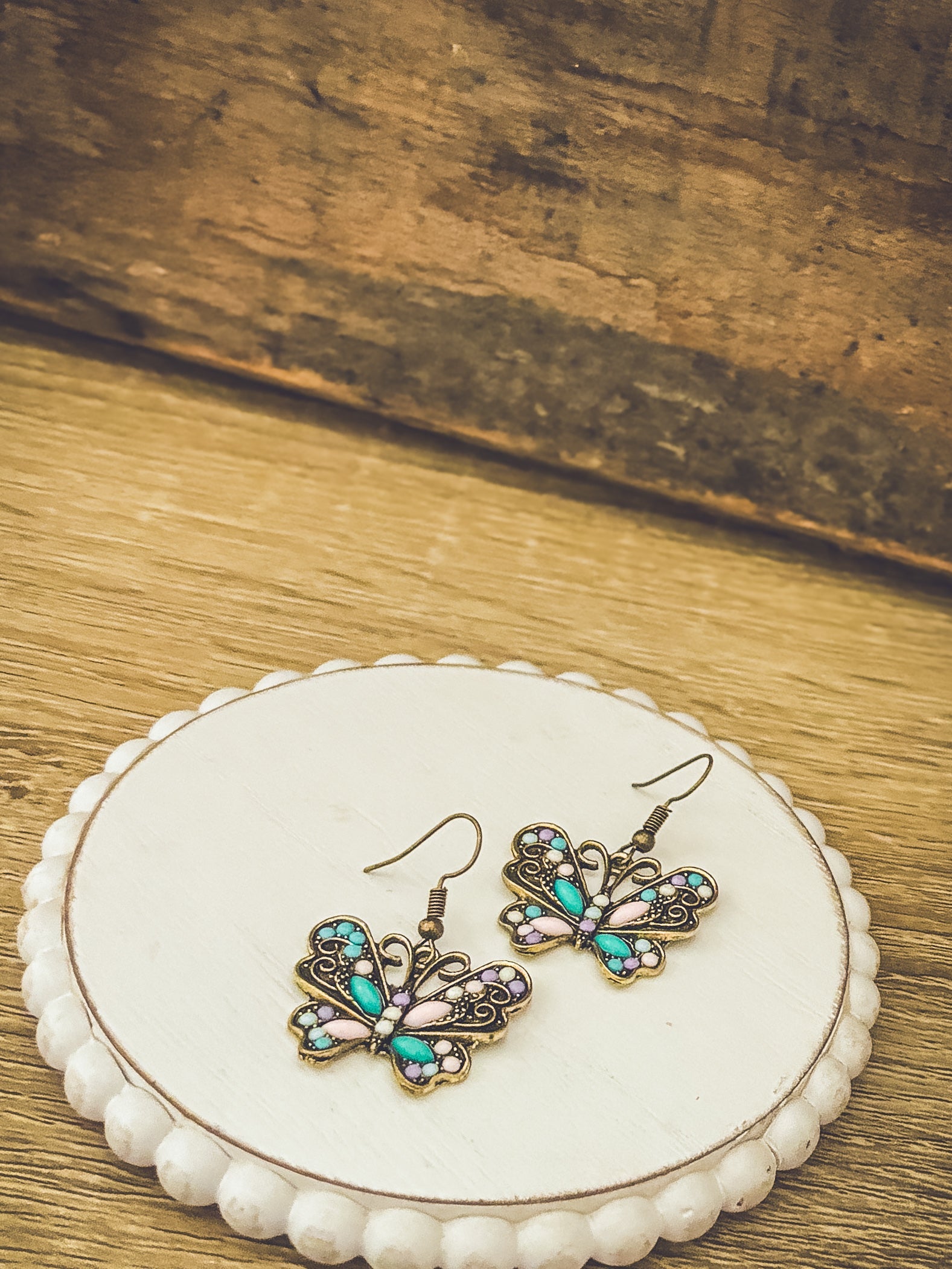 Beautiful Vintage Inspired Butterfly Earrings Rooted Home Goods