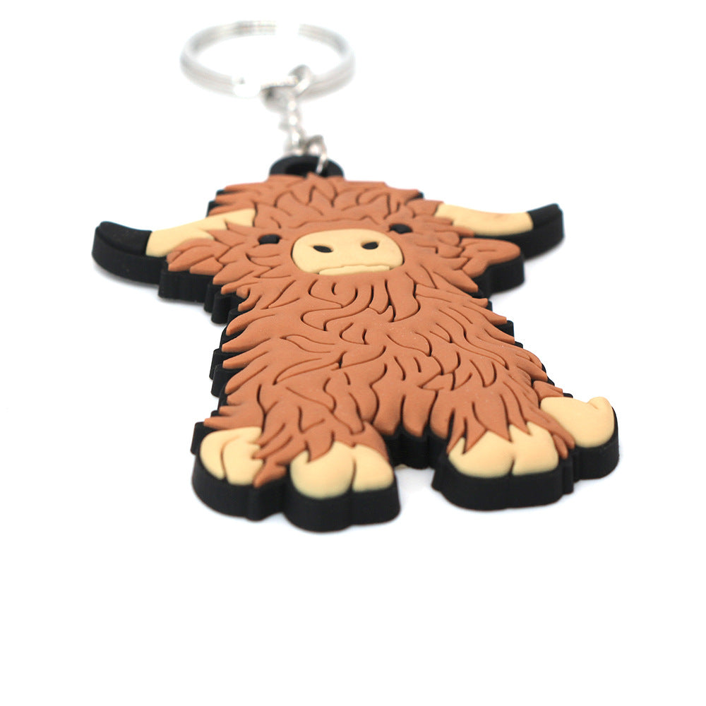 Highland Cow Key Accessory, Cow PVC Keychain Vera Lux