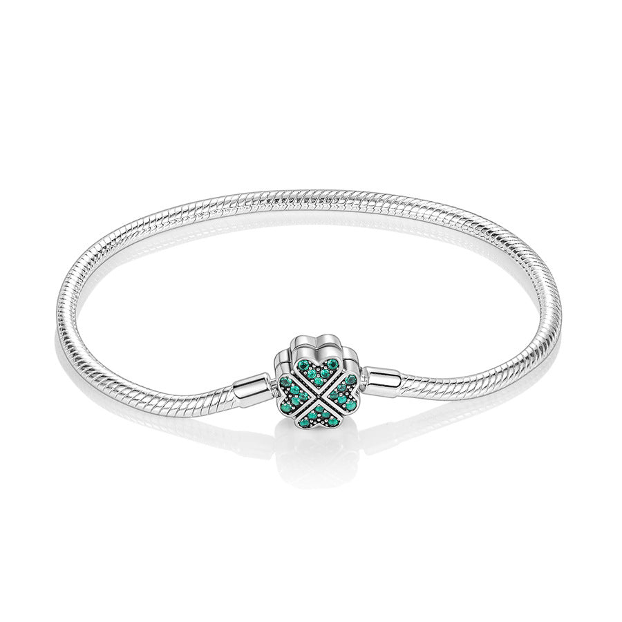925-Silver-Plated Woven Heart Basic Bracelet Fashionable And Minimalist Vera Lux