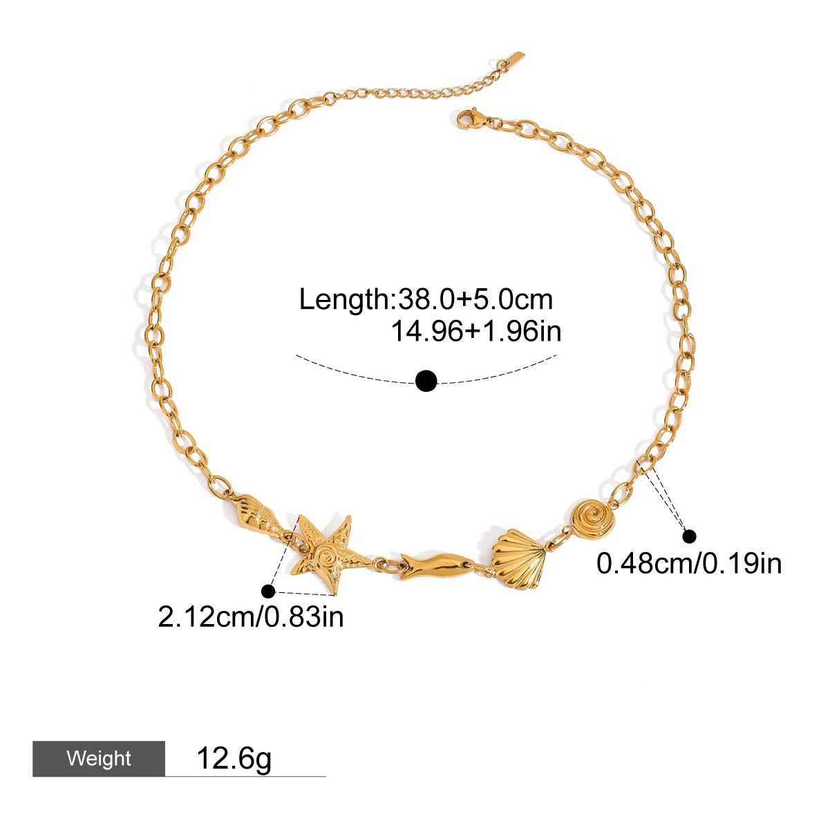 18K gold starfish with pearl design exquisite and noble necklace Vera Lux