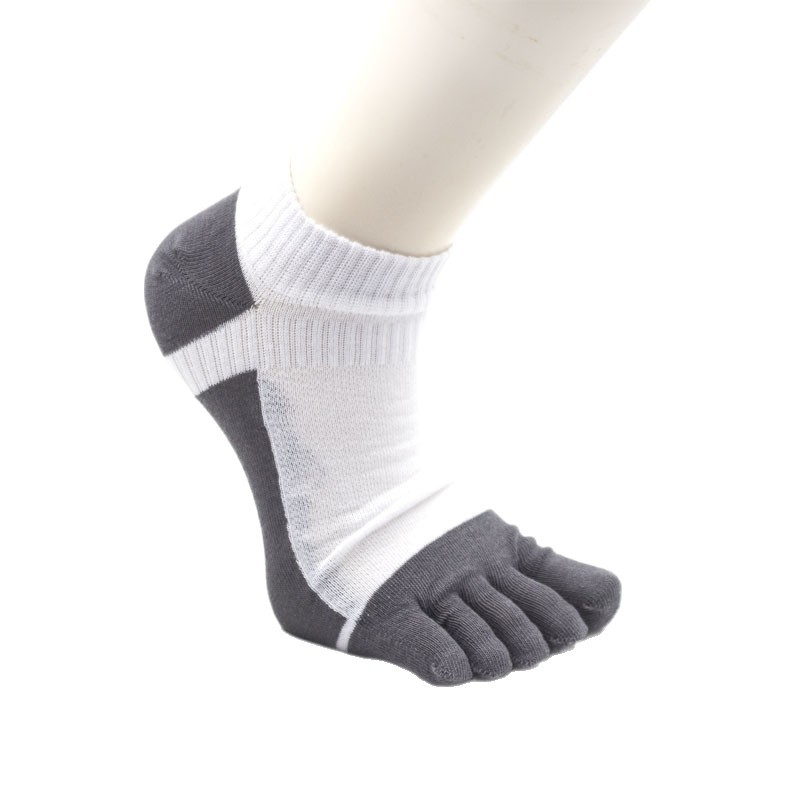 Men's Five-Finger Socks-White-Cotton-1 Pair Vera Lux