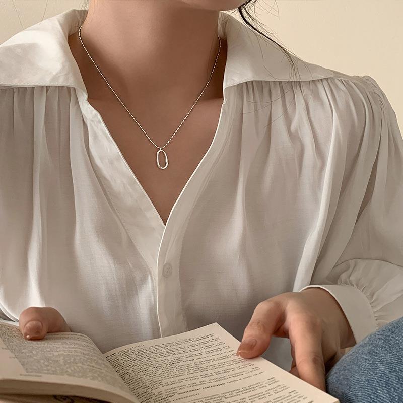 New Oval Figaro Chain S999 Sterling Silver Necklace For Women, Light Luxury High-End INS Trending Jewelry Vera Lux