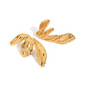 18K gold geometric wings design trendy personality earrings Vera Lux