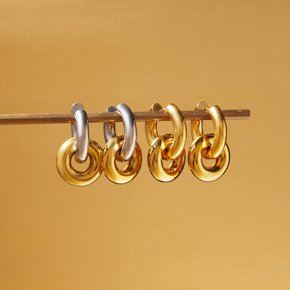 18K gold lightweight luxury hoop earrings Vera Lux