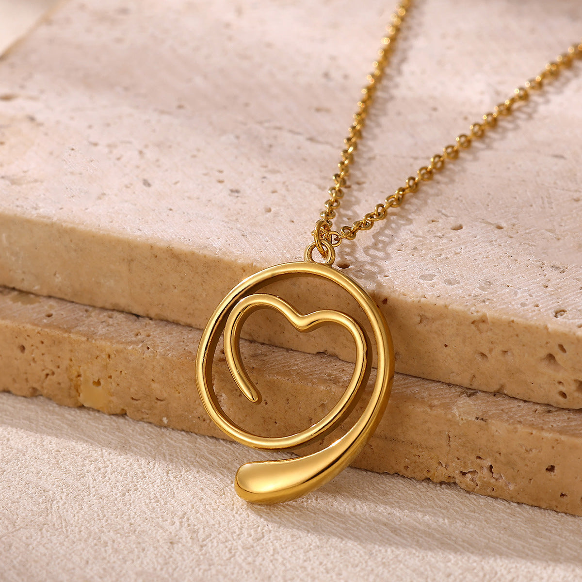 Geometric Heart-Shaped Droplet Minimalist Necklace For Women Vera Lux