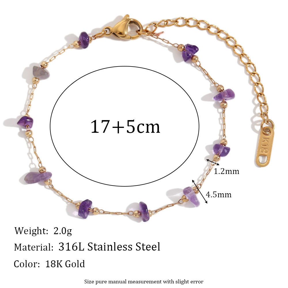 Fashionable Natural Pebble Handmade Bracelet Vera Lux