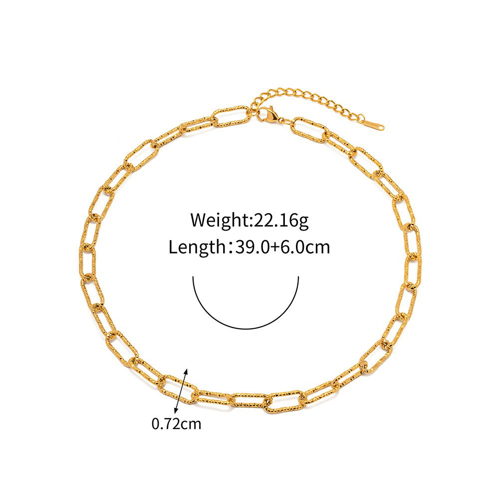 18K gold chain with gold and silver color matching design simple and elegant necklace Vera Lux