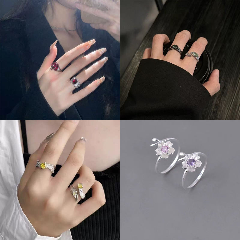 New Irregular Zircon Ring For Women, INS Trendy, Simple & Versatile Adjustable Index Finger Ring Vera Lux