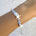Ocean-style shell and starfish crystal beaded bracelet Vera Lux