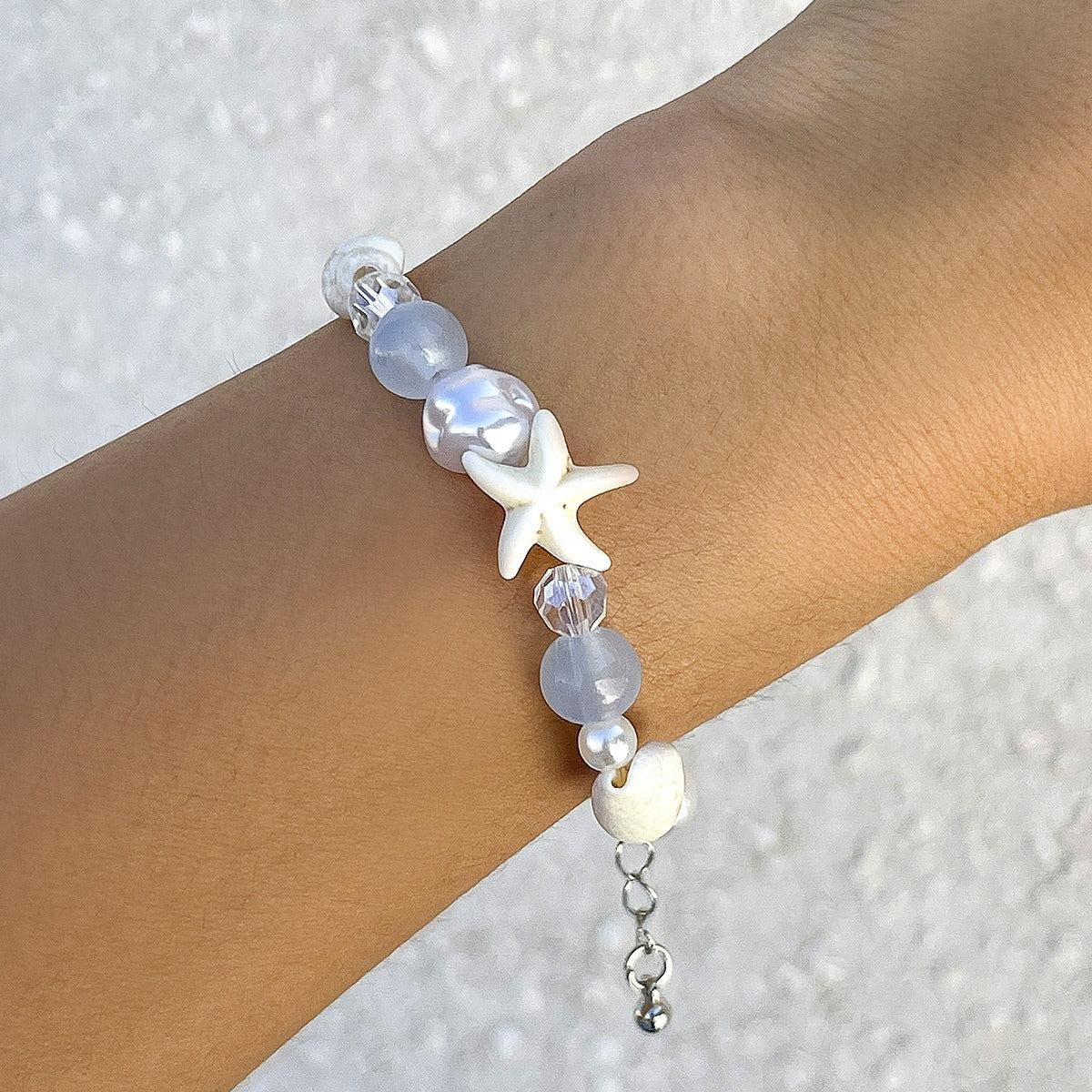 Ocean-style shell and starfish crystal beaded bracelet Vera Lux