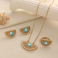 Turkish Evil Eye Necklace, Earrings and Ring Set Vera Lux