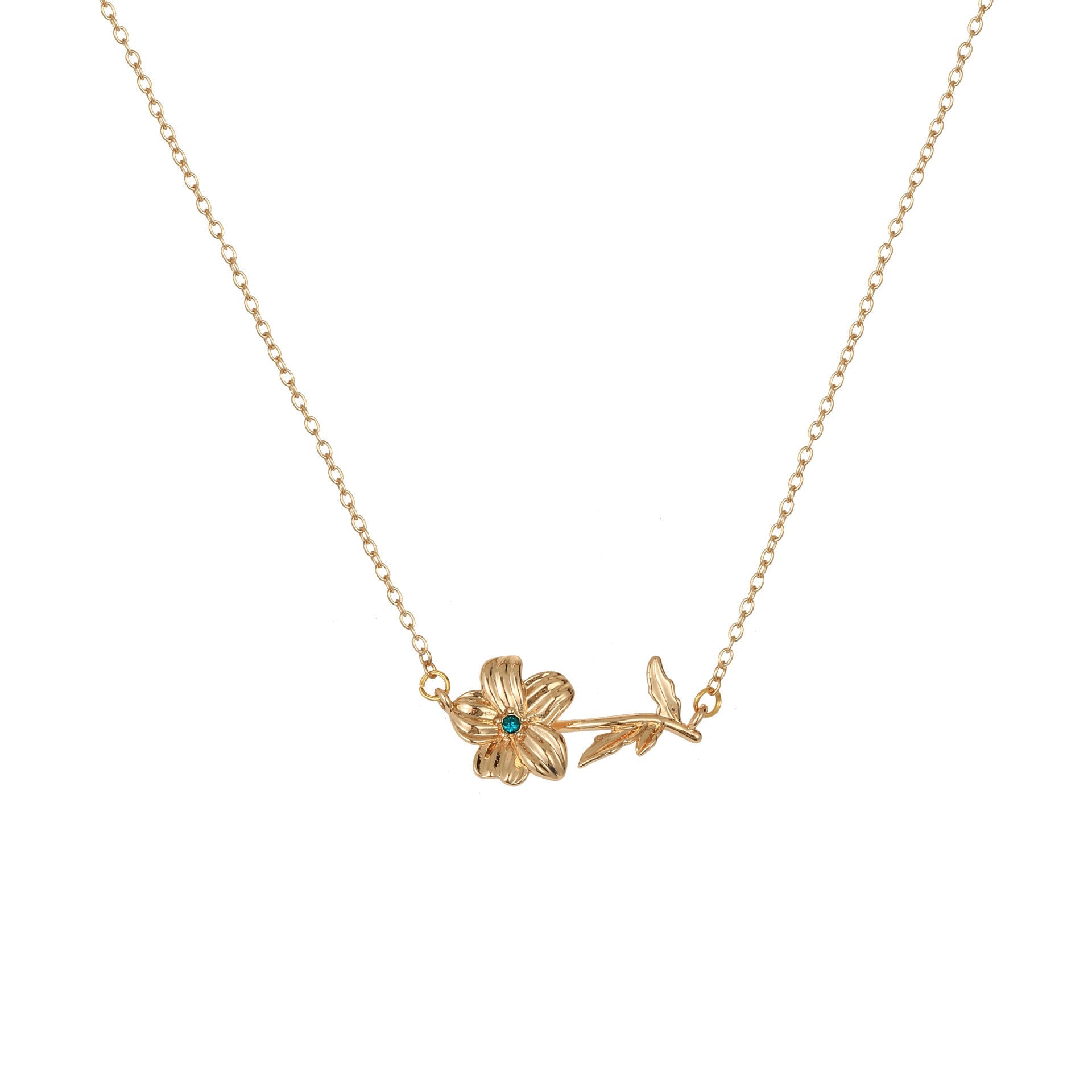 December Birth Flower 3D Pendant Necklace Vera Lux