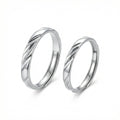 925 Sterling Silver Elegant Silver Couple Rings with Red and Black Twisted Enamel Accents Vera Lux