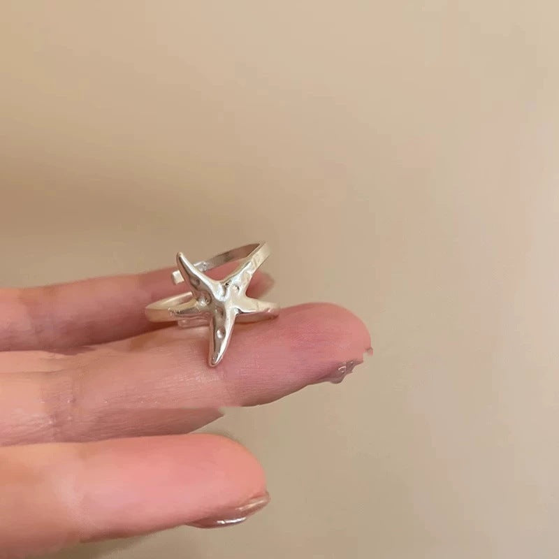 Simple Silver Star Ring For Women, Light Luxury Minimalist Index Finger Ring, Fashion Personality Jewelry Wholesale Vera Lux