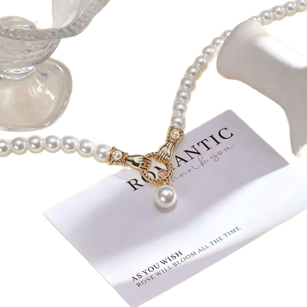 French-style Camellia Pearl Necklace For Women Vera Lux