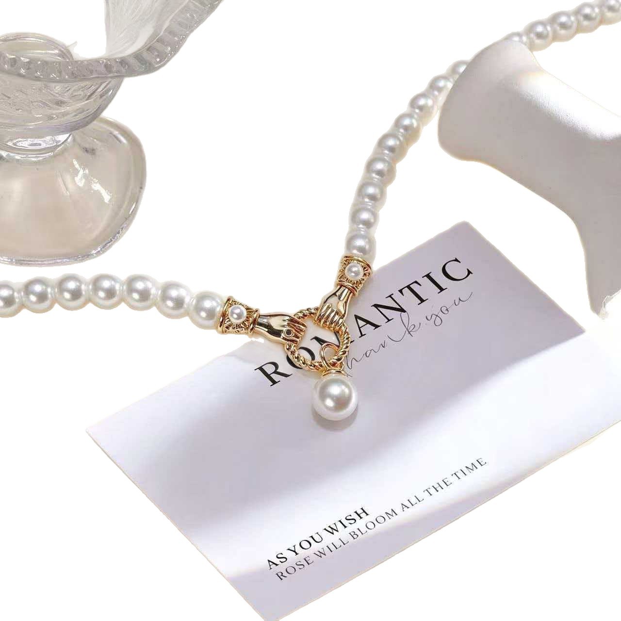 French-style Camellia Pearl Necklace For Women Vera Lux