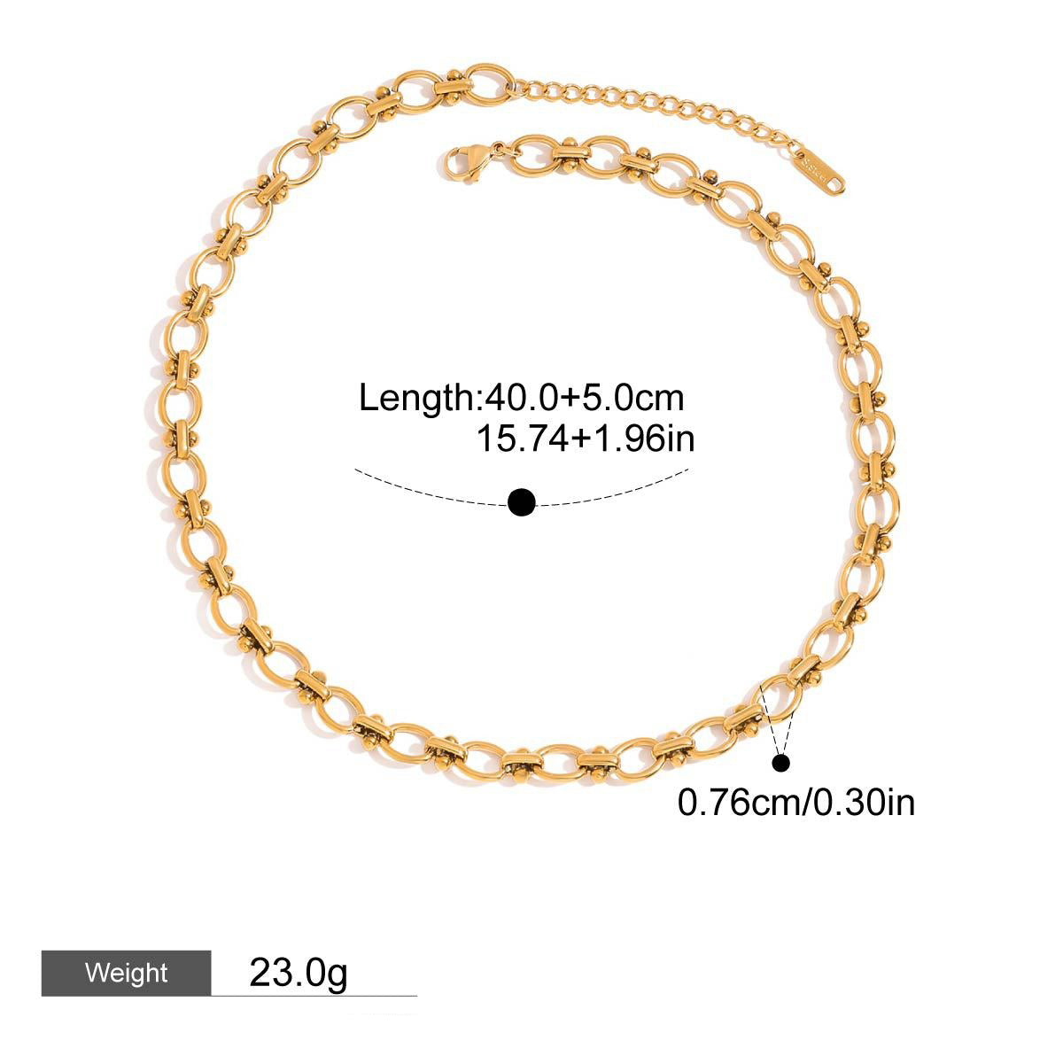18K gold chain with gold and silver color matching design simple and elegant necklace Vera Lux