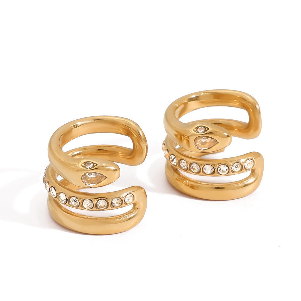 18K gold geometric diamond earrings with exquisite design Vera Lux