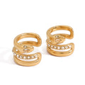 18K gold geometric diamond earrings with exquisite design Vera Lux