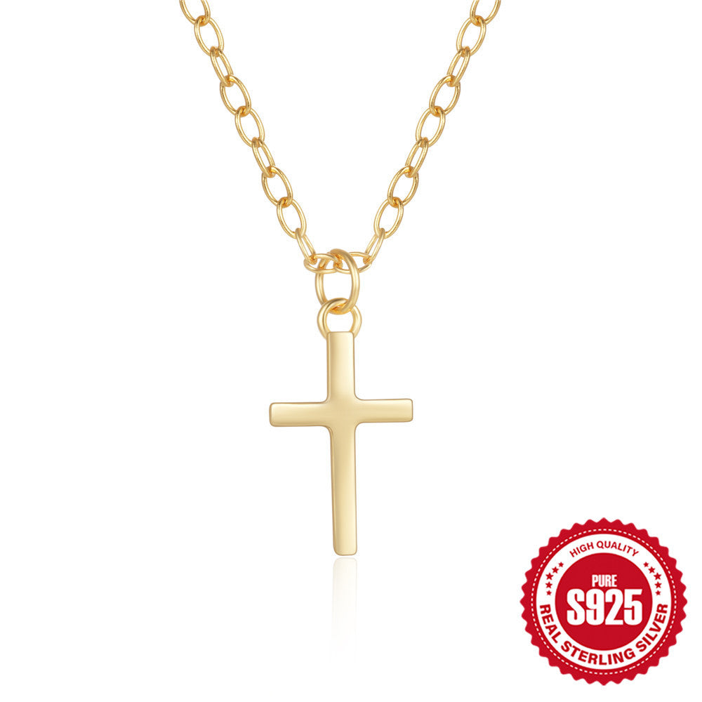 Minimalist S925 Sterling Silver Instagram-Style Scenic Surface Classic Cross Vera Lux
