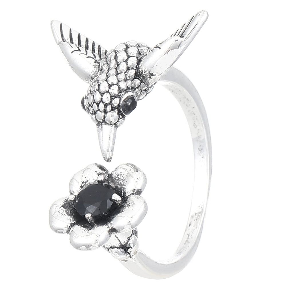 Floral And Hummingbird Vintage Open Ring Vera Lux