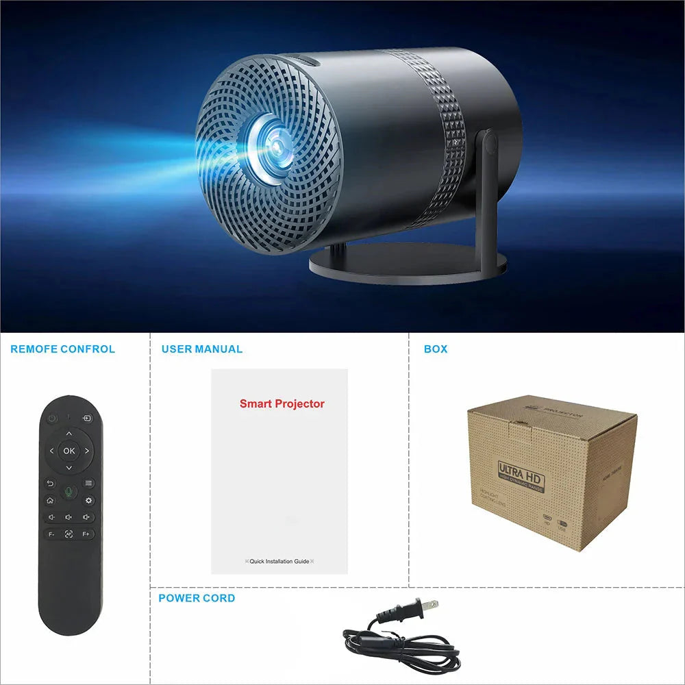 Salange P300 Mini Portable Projector - 4K 8K Video Decoding, 720P HD, Android 11, Wi-Fi, BT 5.1 Whatever the Treasure