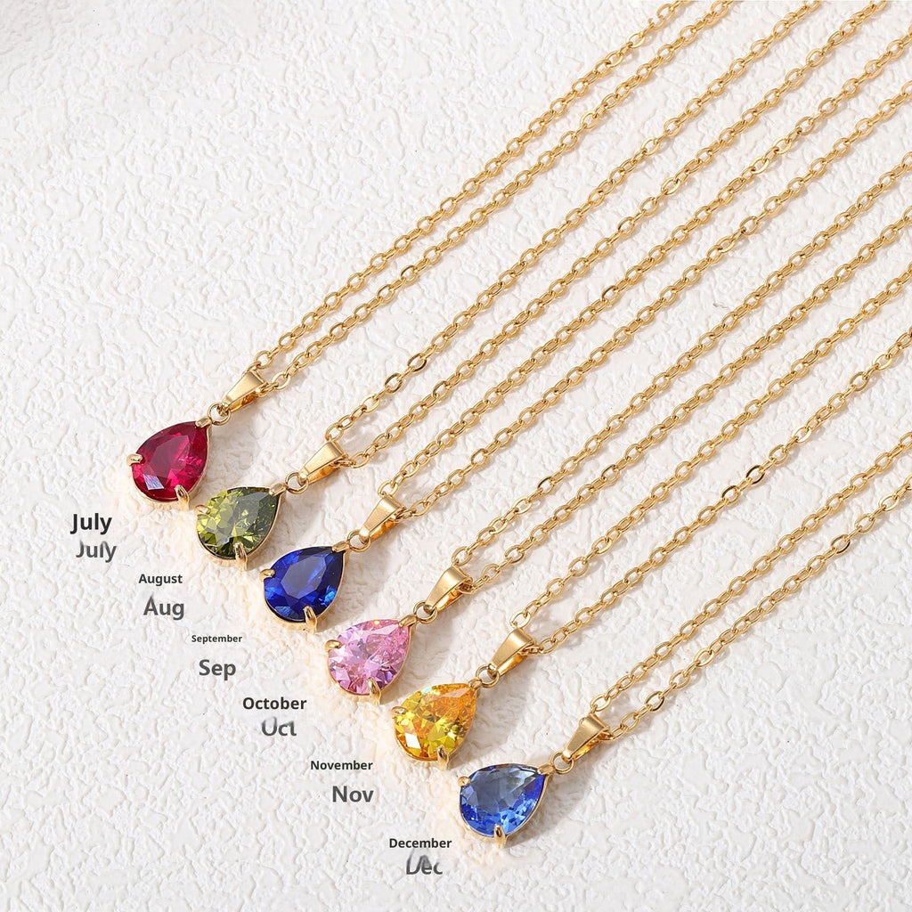 3A Water Drop Zircon Small Pendant Solitaire Pear-Shaped Zircon Womens Clavicle Chain Vera Lux