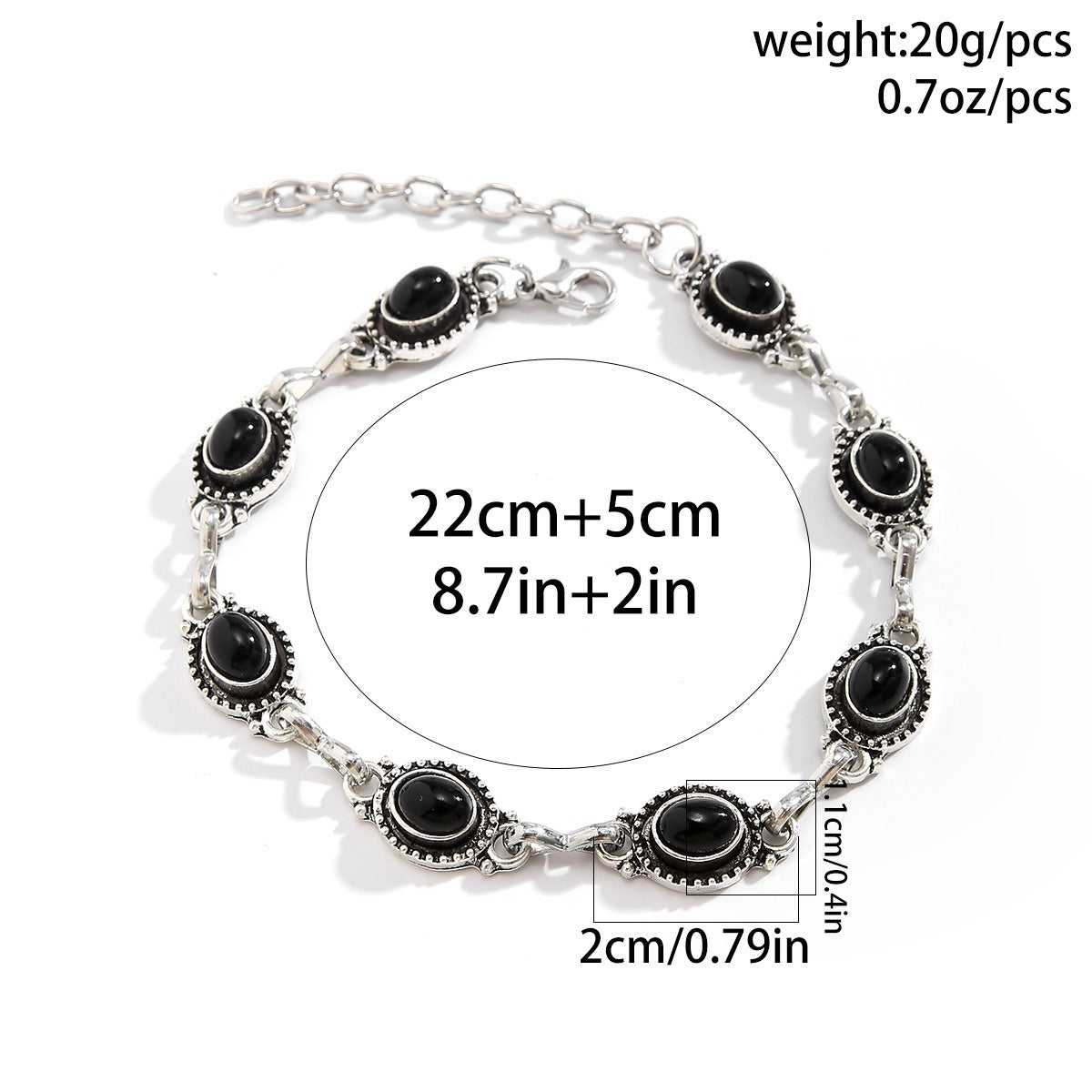 Retro ethnic style metal alloy turquoise anklet Vera Lux