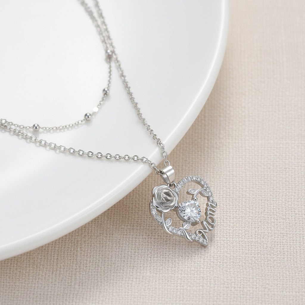 Elegant Heart-Shaped Double-Layer Necklace For Women Vera Lux