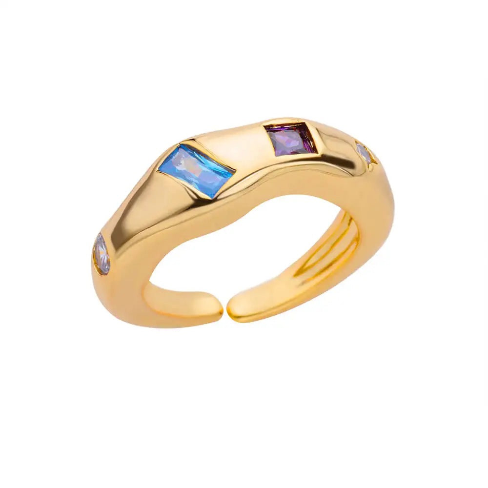 18k Gold-plated Ring, Niche And Unique, With Diamond Setting Vera Lux