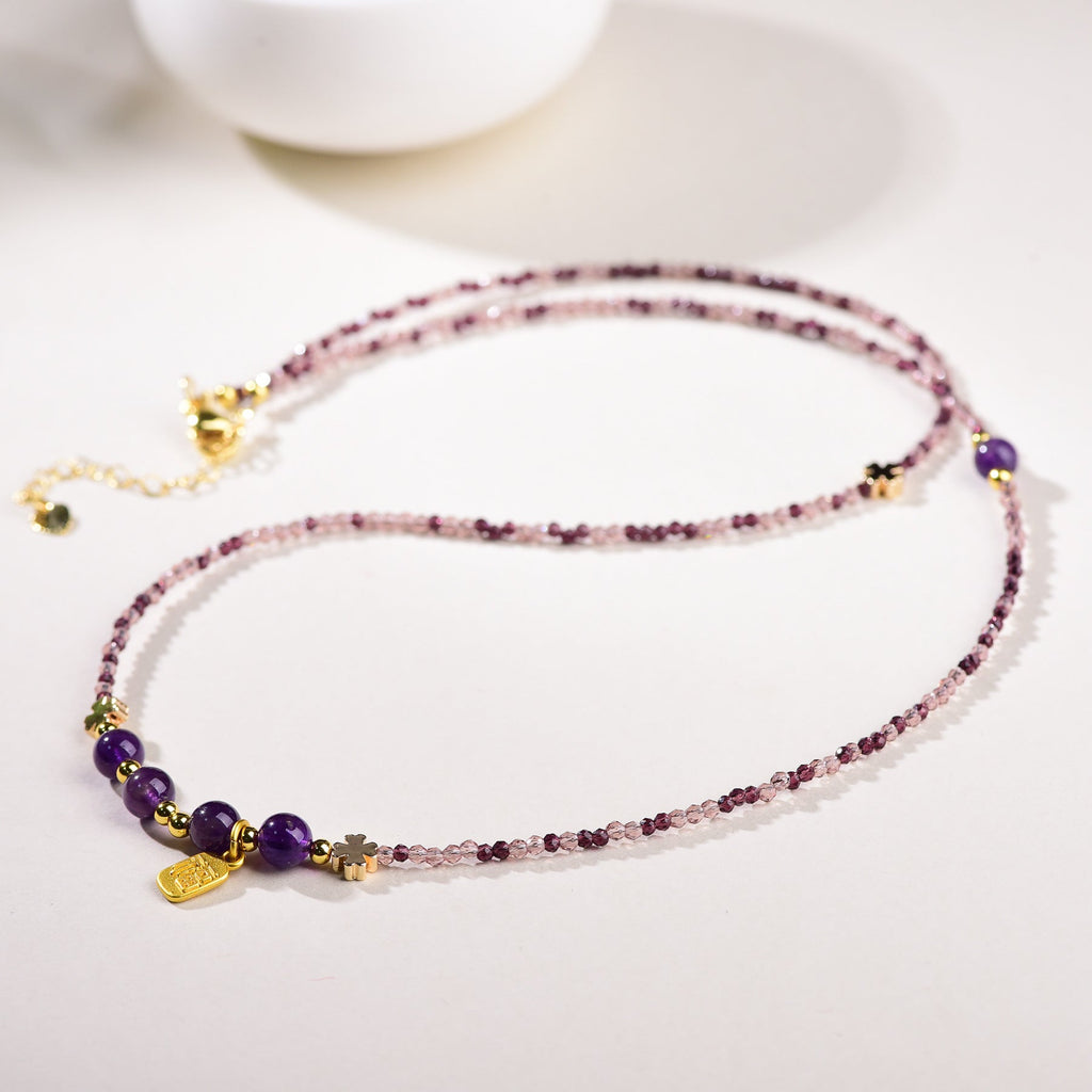 Niche High-end Jiuzi Li Fire Bead Clavicle Necklace Vera Lux