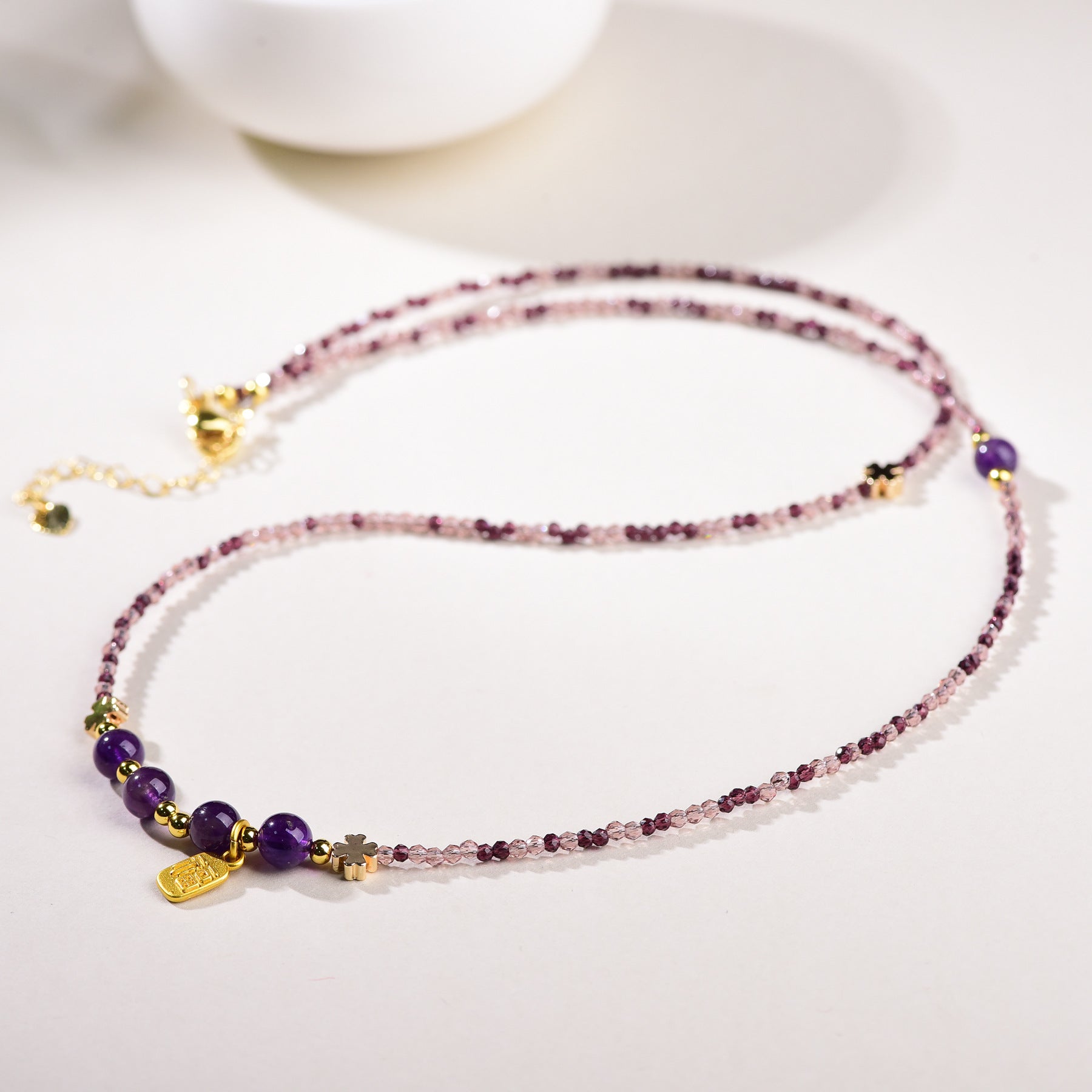 Niche High-end Jiuzi Li Fire Bead Clavicle Necklace Vera Lux