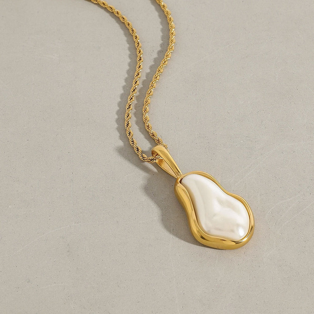 18K gold inlaid irregular pearls exquisite design noble necklace Vera Lux