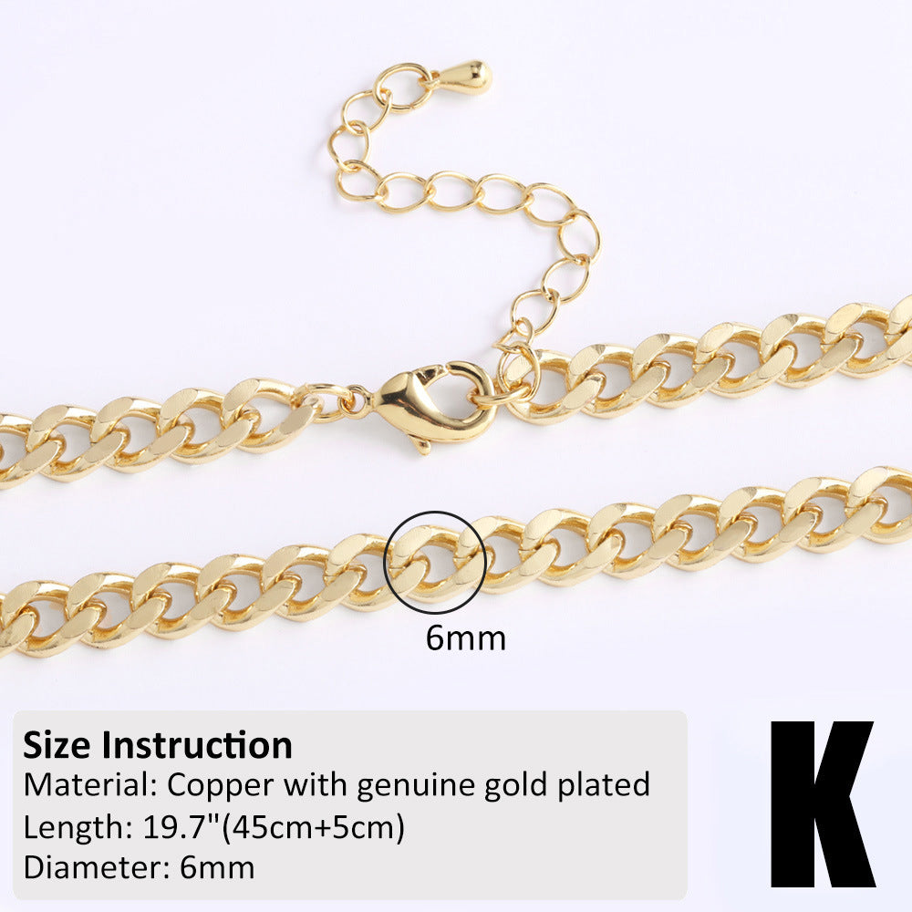 Copper-plated 18k Gold DIY Hip-hop All-match Chain Necklace Vera Lux