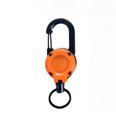 Key chain-retractable-orange-plastic + steel wire-1 piece Vera Lux