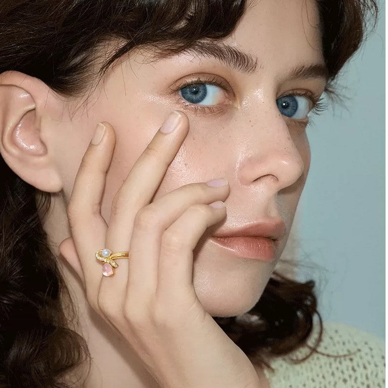 Cat's Eye Stone Bow Ring For Women Vera Lux