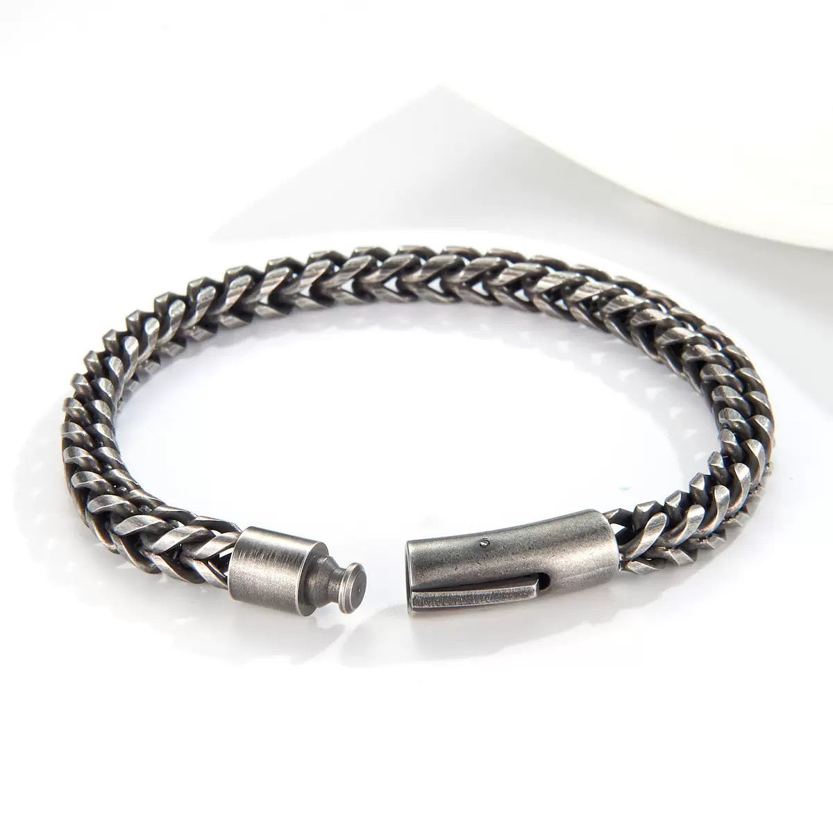 Fashion Double Sided Polished Thickened Cable Chain Titanium Steel Bracelet, Spring Clasp Minimalist Hip Hop Men Bracelet Vera Lux