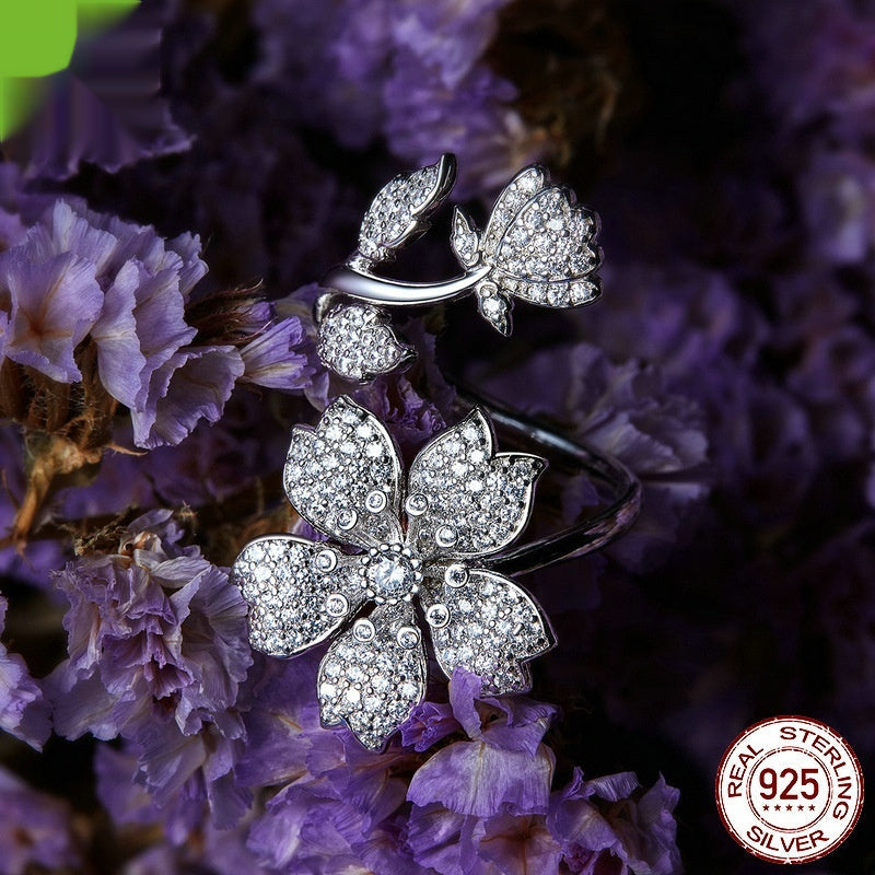 Cherry Blossom Open Adjustable Ring Vera Lux
