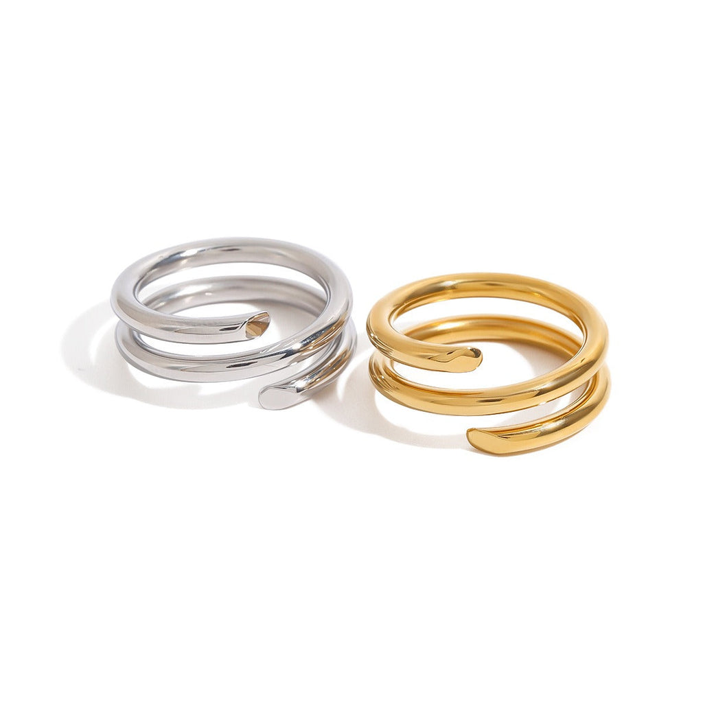 18K Gold Titanium Steel Spring Ring Vera Lux