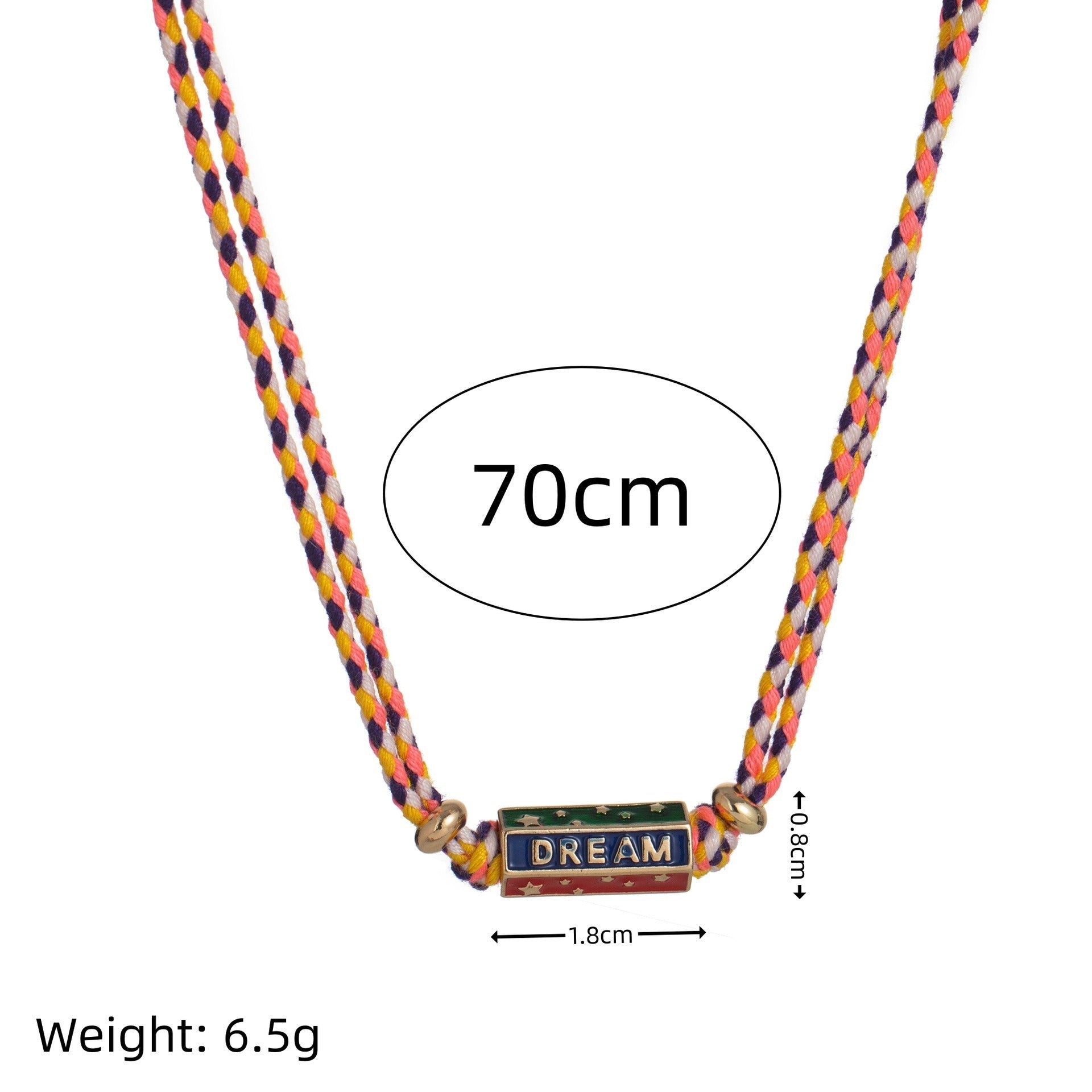 Bohemian style colorful love pendant necklace women's bracelet Vera Lux