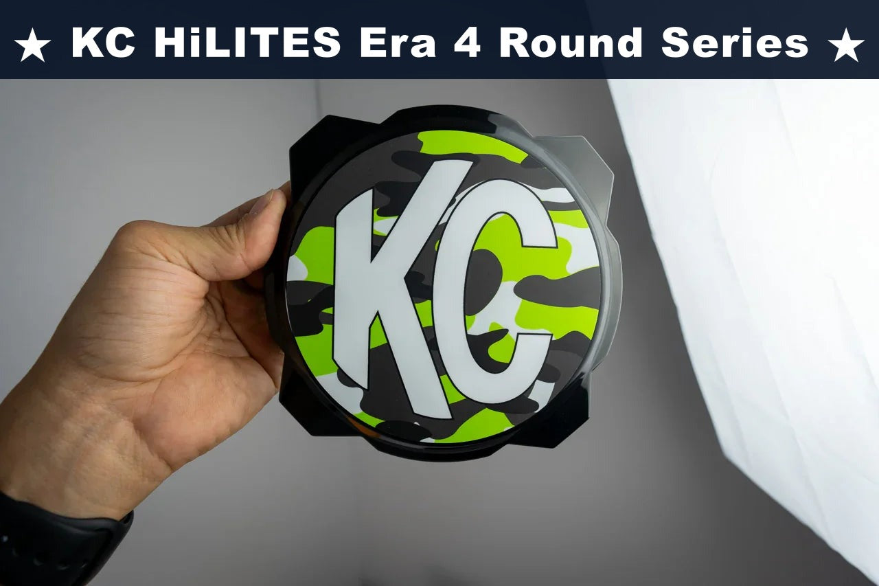 KC HiLITES Era 4 ROUND Series Light Cover Overlays - Universal StickerFab